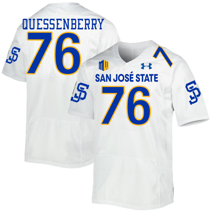 San Jose State Spartans #76 David Quessenberry College Football Jerseys,Uniforms-White